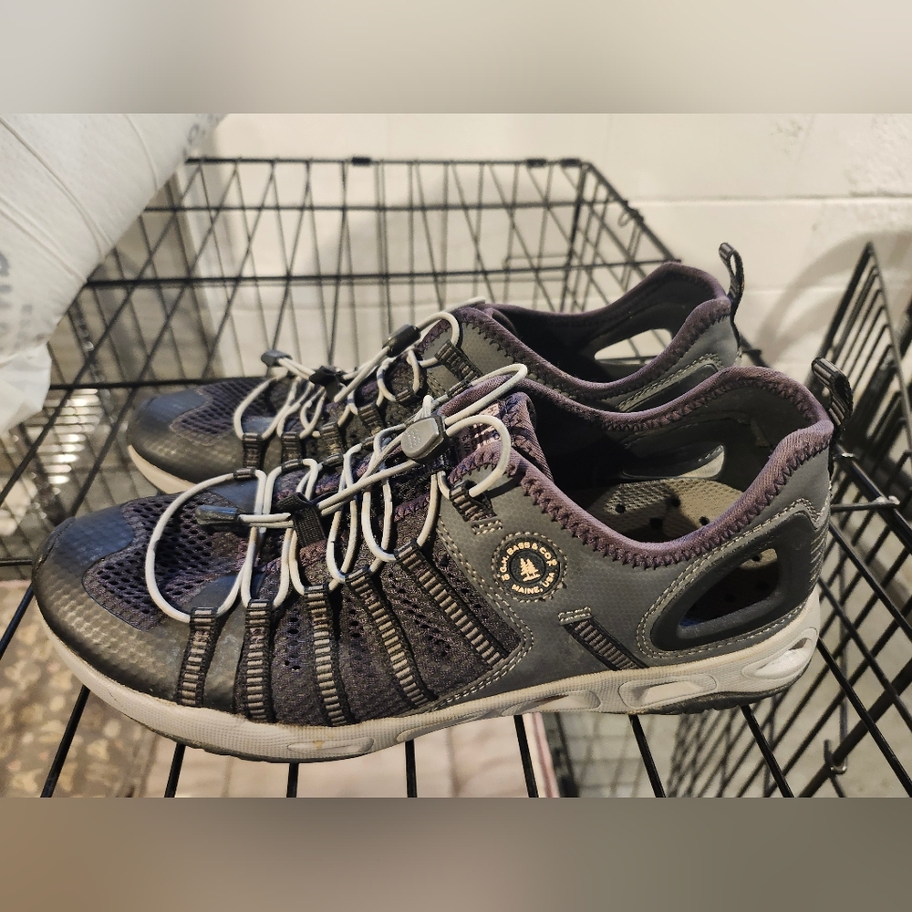 Purple and Gray Athletic Shoes